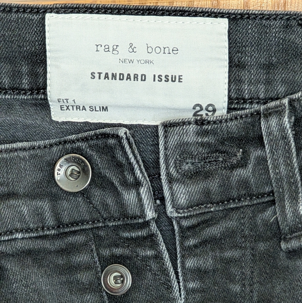 Rag & Bone Extra Slim Jeans in Black